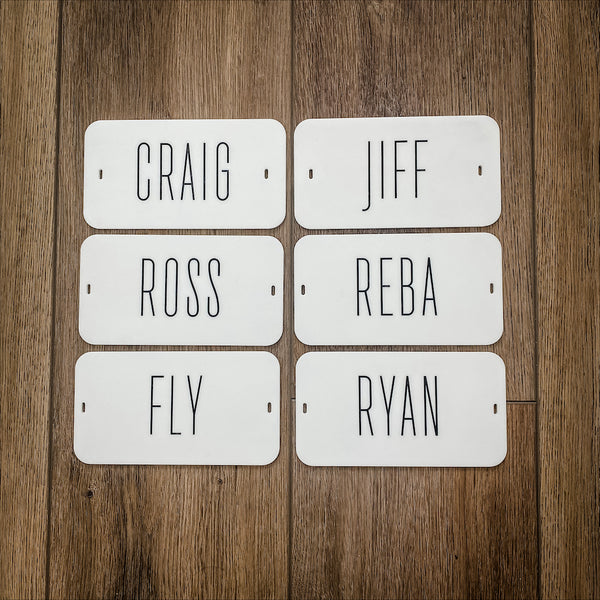 Custom Name Tags with family and kid names as Custom gifts for wife, girlfriend, husband, boyfriend, daughter, son, friends, grandparent, father, mother, grandmother, grandfather, family , special occasions, Christmas, holidays, memorials, valentines day