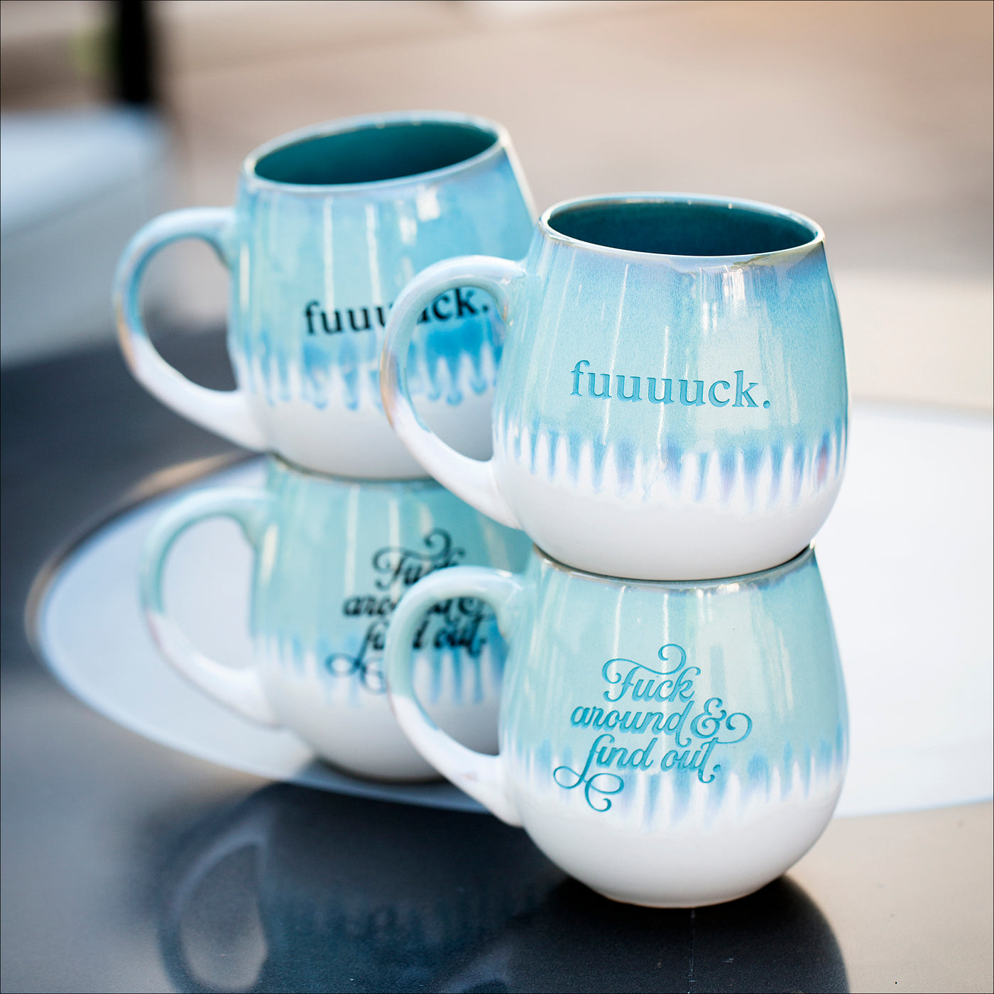 Drinkware (Stoneware) -  fuuuuck + fafo mugs / green