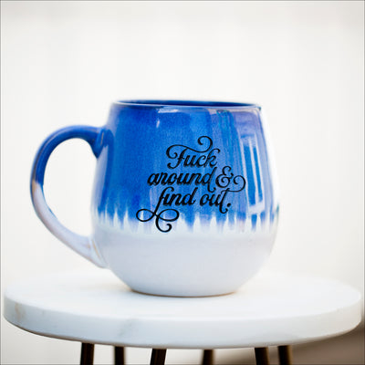 Drinkware (Stoneware) -  fuuuuck + fafo mugs / blue