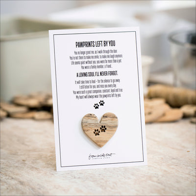 Wood Hearts (Mango) - Pawprints left by you..