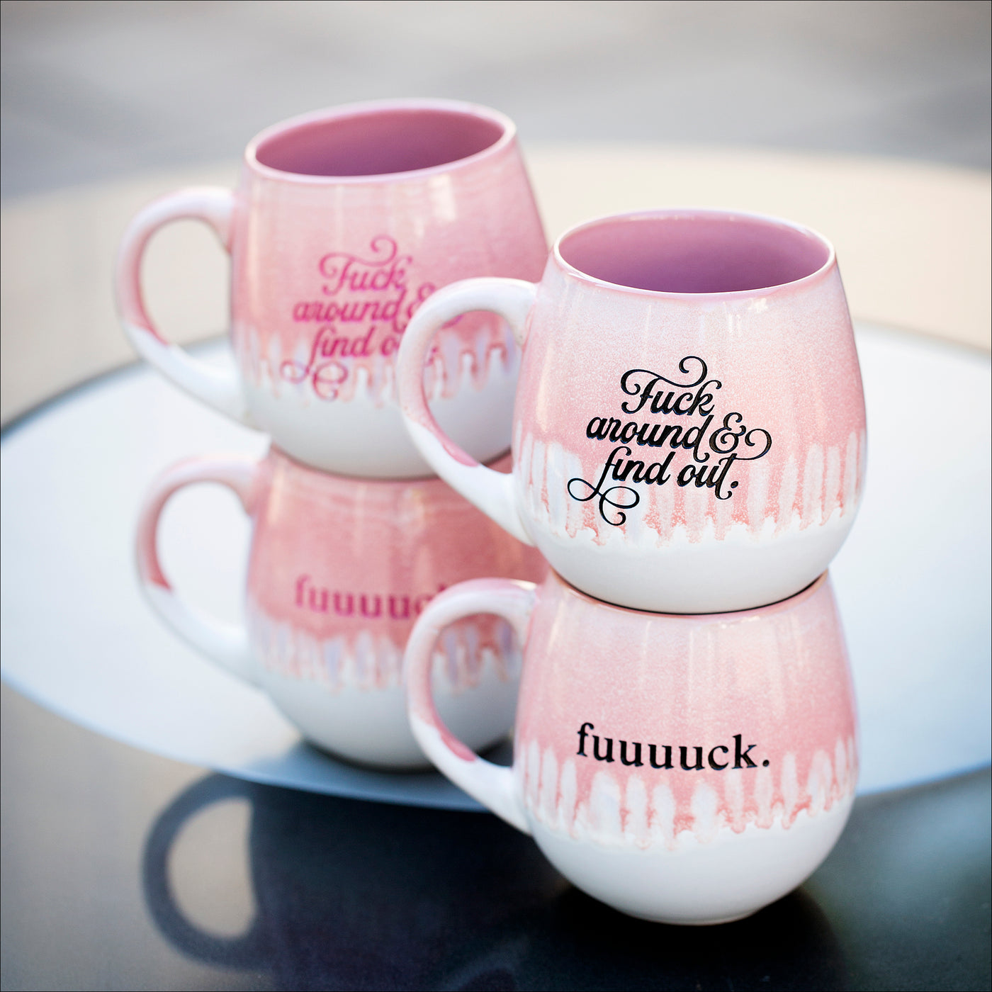 Drinkware (Stoneware) -  fuuuuck + fafo mugs / pink