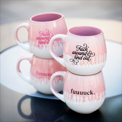 Drinkware (Stoneware) -  fuuuuck + fafo mugs / pink