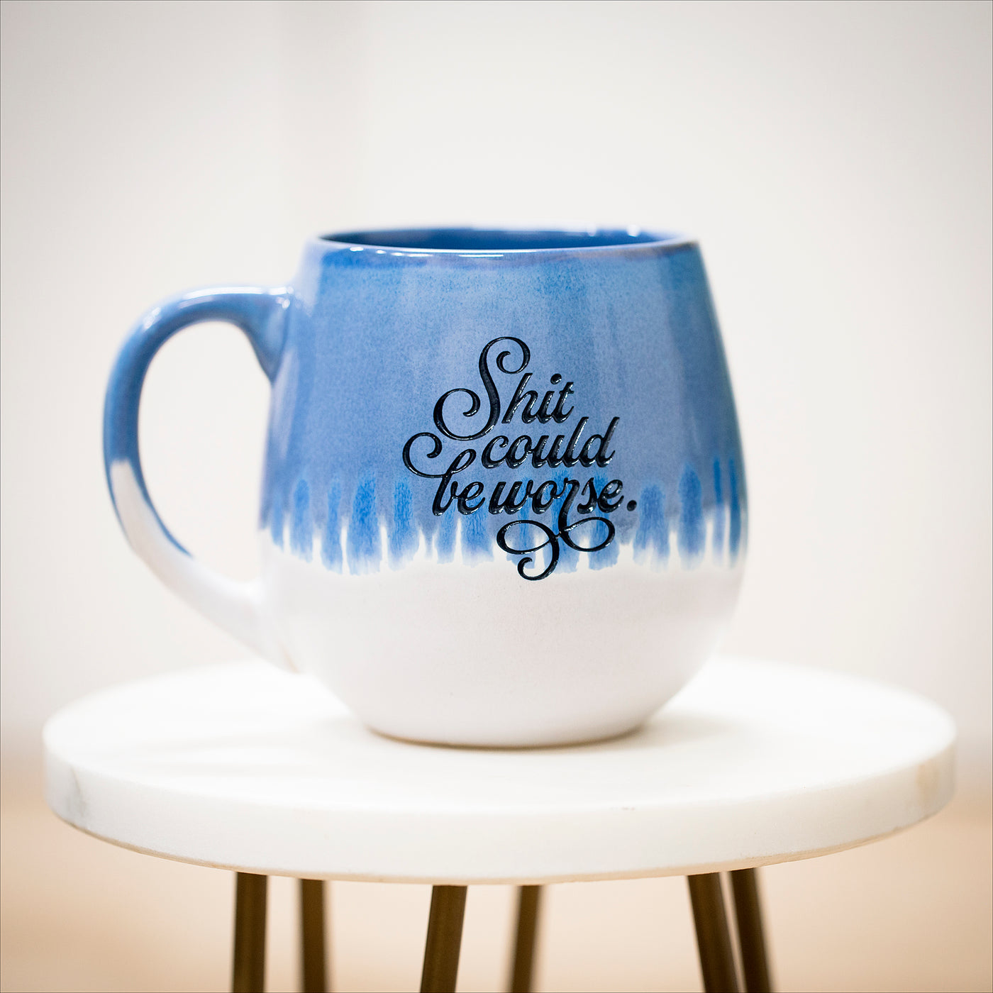 Drinkware (Stoneware) -  shit could be worse / blue