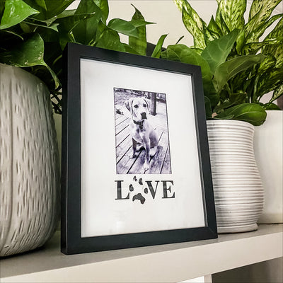 Framed Keepsake (Laminate) - LOVE with Pawprint & Picture