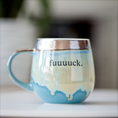 Drinkware (Ceramic) - fuuuuck mug + blank space / seaside blue