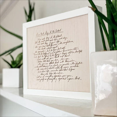 Framed Keepsake (Wood) - Letters & Notes